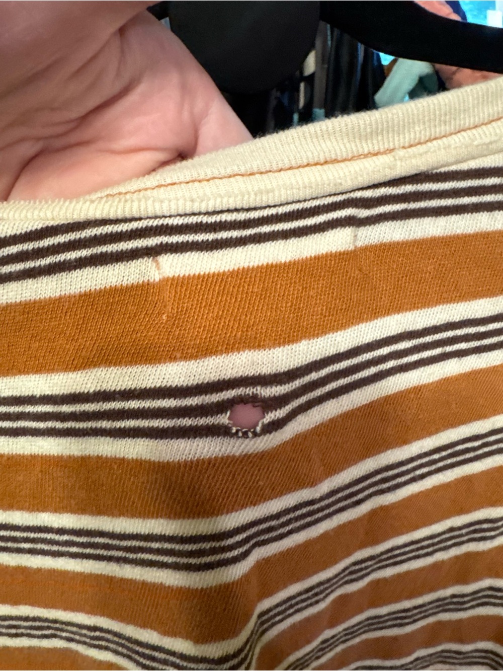 NWOT Free People We The Free Clean Rugby Tee - almond combo brown - XS *IR*. - Picture 10 of 11